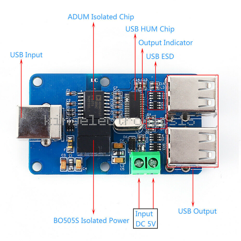 ADUM3160 Quad USB Isolator USB HUB Isolation Module Coupling Protection Board K