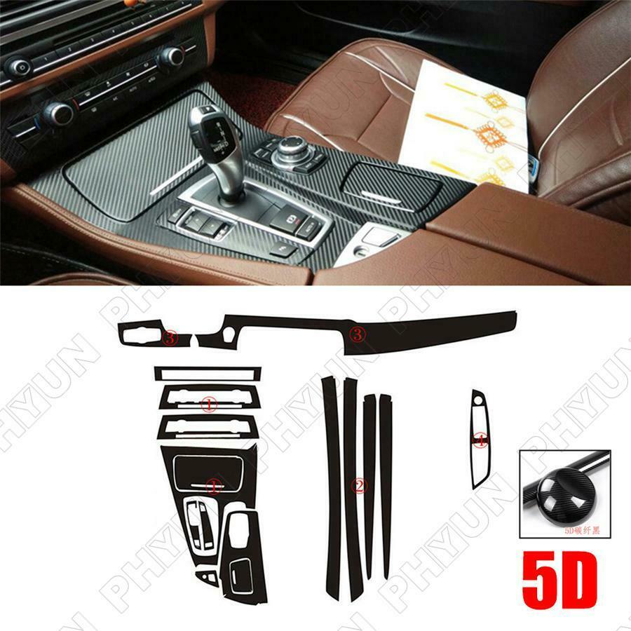 For 2011-2017 BMW 5 Series F10 F18 Interior DIY Trim Stickers Carbon Fiber Style