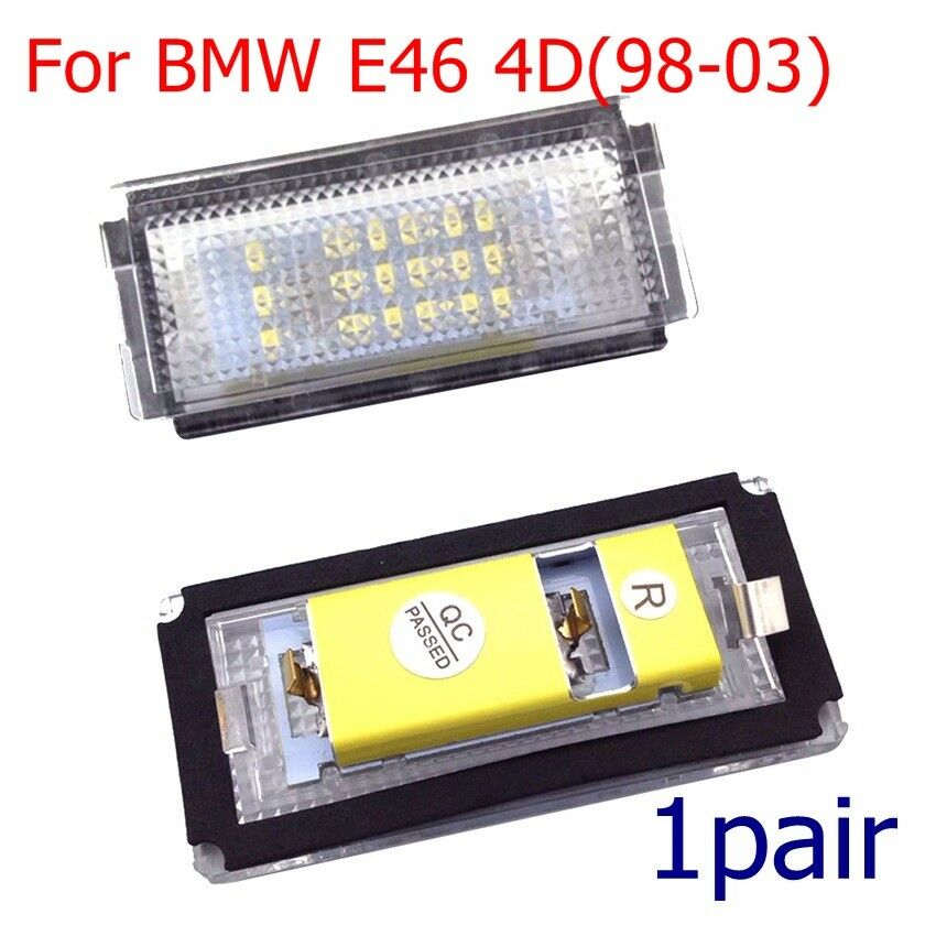 2X Bright 6500K HID WHITE 18 LED LICENSE PLATE LIGHT FOR 98-03 BMW E46 325i 328i