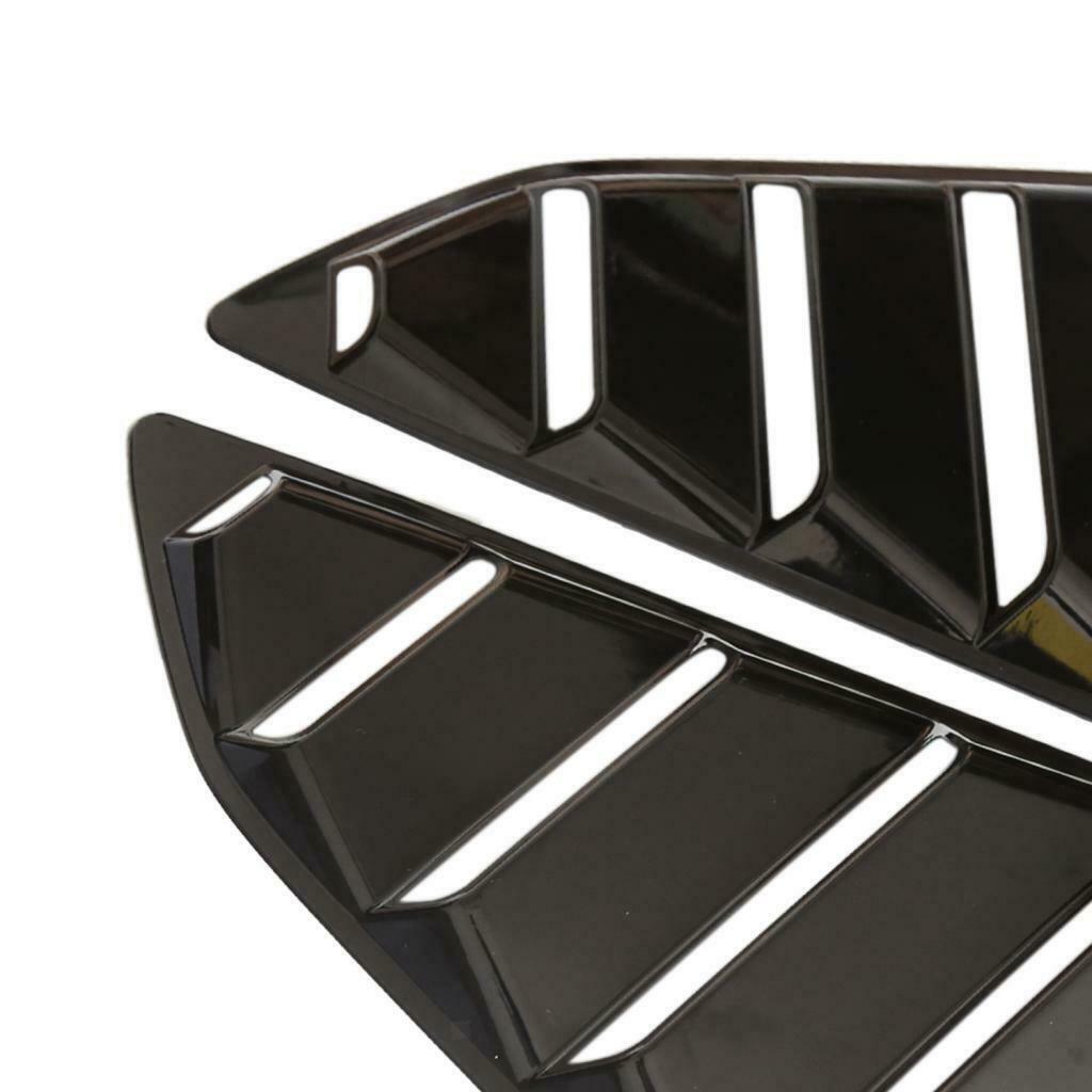 2x Left/Right Bright Black Finish Racing Style Rear Side Window Scoop Air