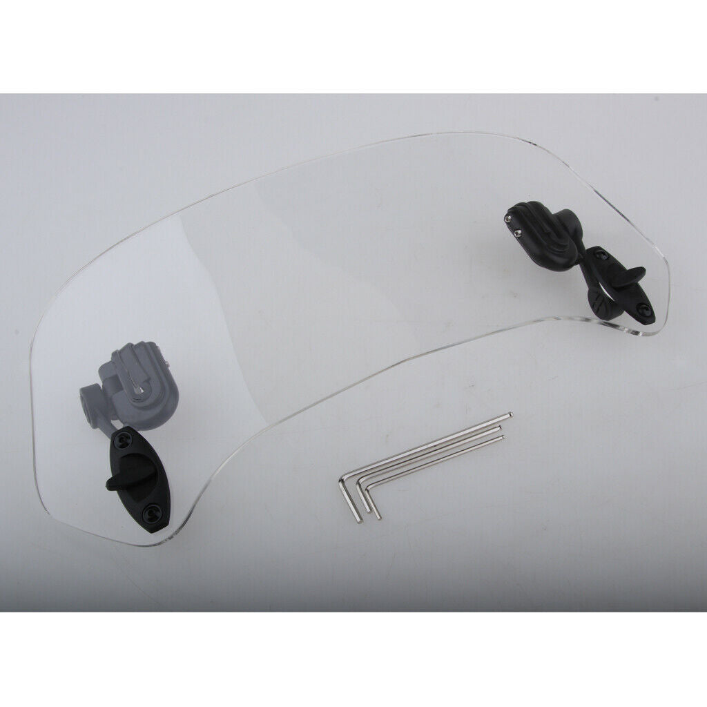 370mm Motorcycle Adjustable Clamp On Extension Windshield Wind Deflector Hand