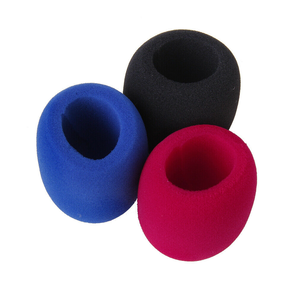 Black + Blue Microphone Audio Mic Windscreen Wind Shield Sponge Foam Cover Decor