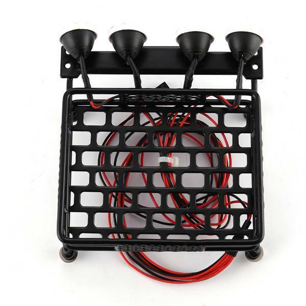 RC CAR Roof Rack Luggage Cer General Type with 4 Round LED Light Bars Truck ClC4