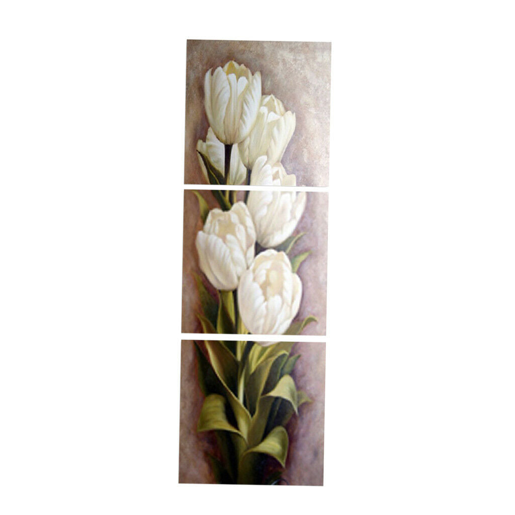 Floral Canvas Art Tulip Flower Wall Painting Bedroom 3 Panels Print Decor
