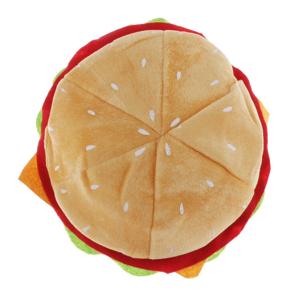Novelty Fast Food Hat - Plush Hamburger Cheeseburger Hat Party Props