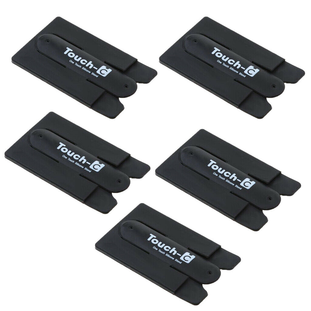 5x Cards Holder with Cell Phone Stand,Universal Multiuse Stick-on Silicone