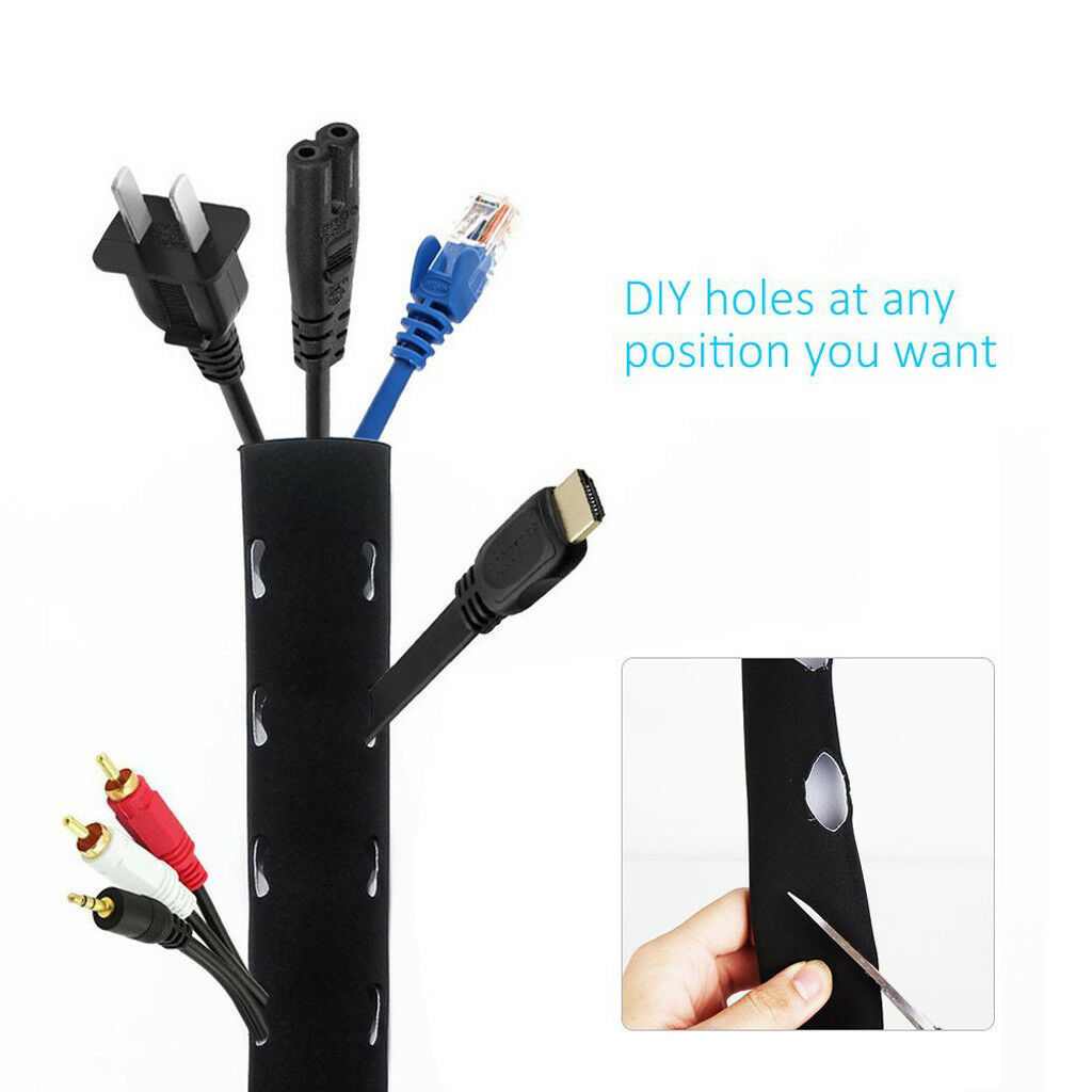 203cm Cable Management Organizer Neoprene Cord Wire Cover Hider Sleeve