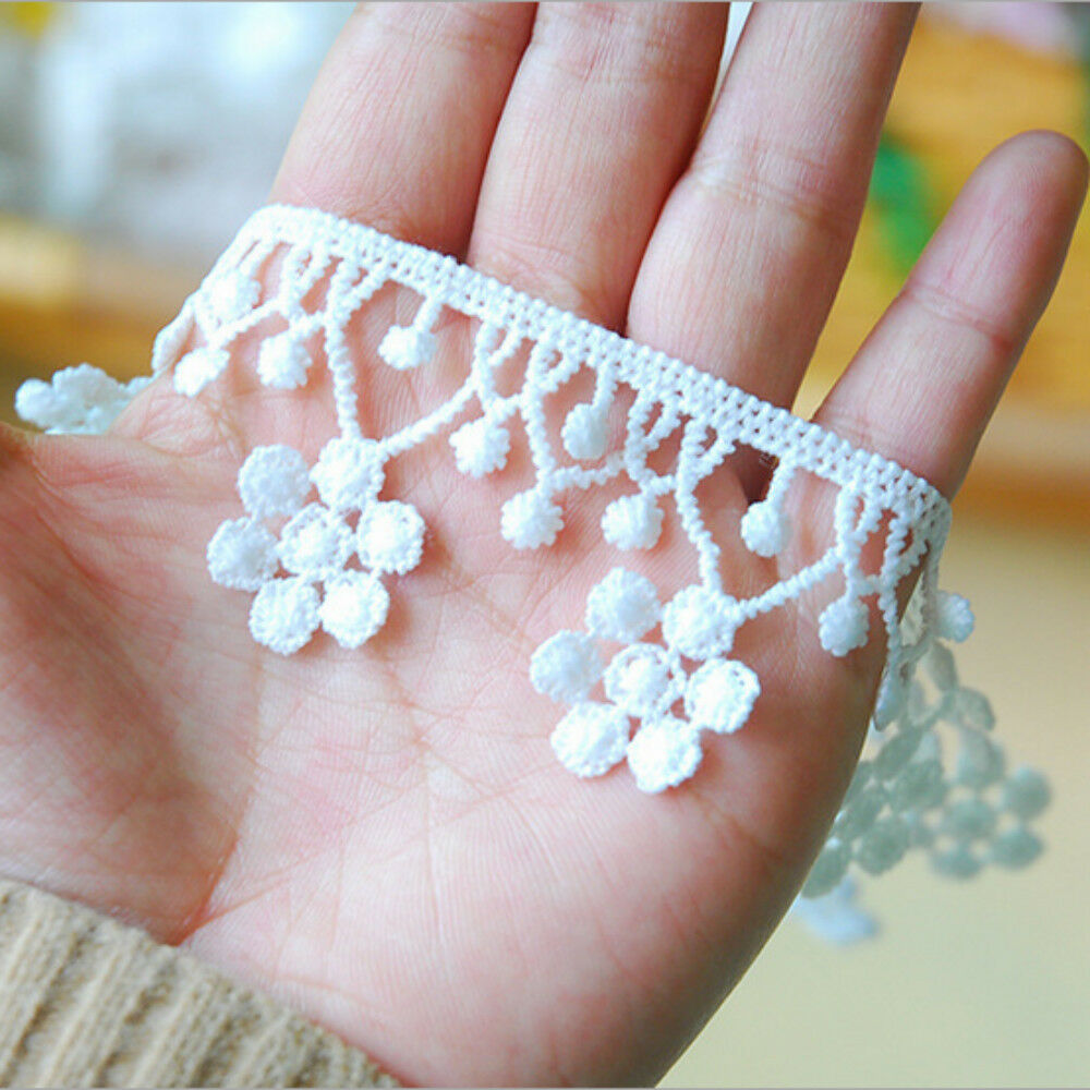 6 Yards embroidery Flowers Lace Decorative Wedding dress clothing accesories