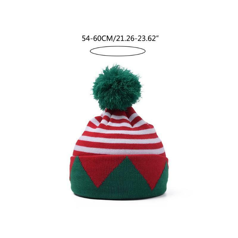 Ladies Men Wool Red green Hat Xmas Hat Santa Secret Hat Santa Xmas Hat pompom