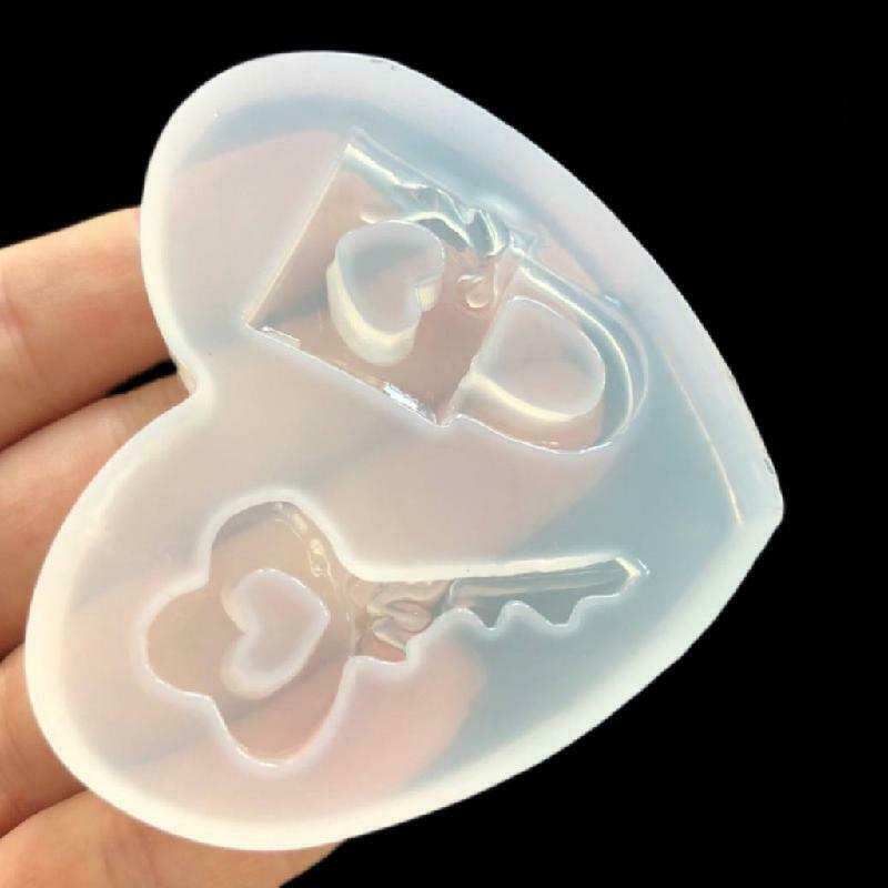 Key Lock Heart Silicone Mold Baking Jewelry Tool Cake Decor DIY Chocolate Mold