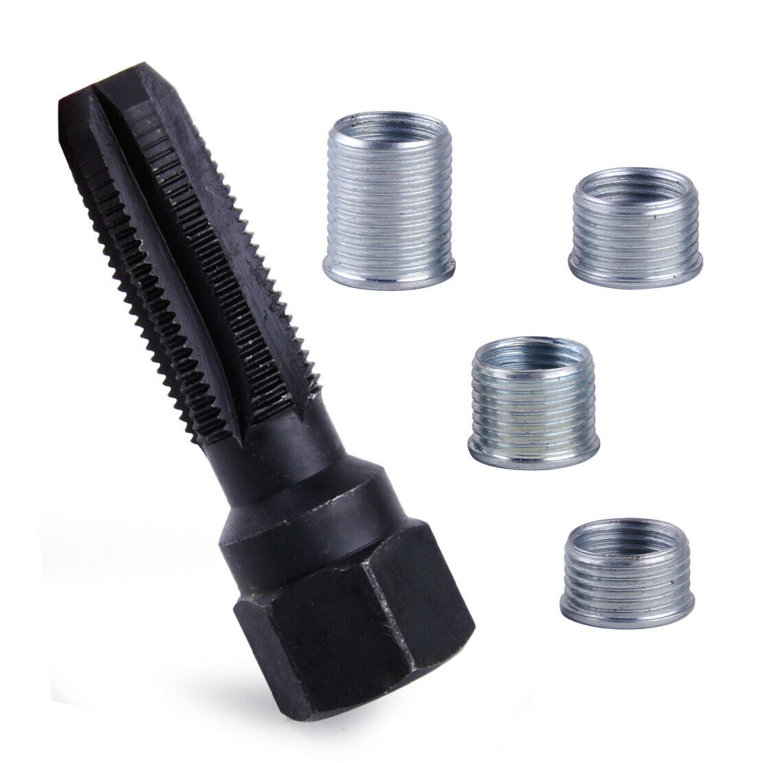 M14 x1.25 Spark Plug Thread Repair Kit Helicoil Reamer Tap w/ 4 Inserts An