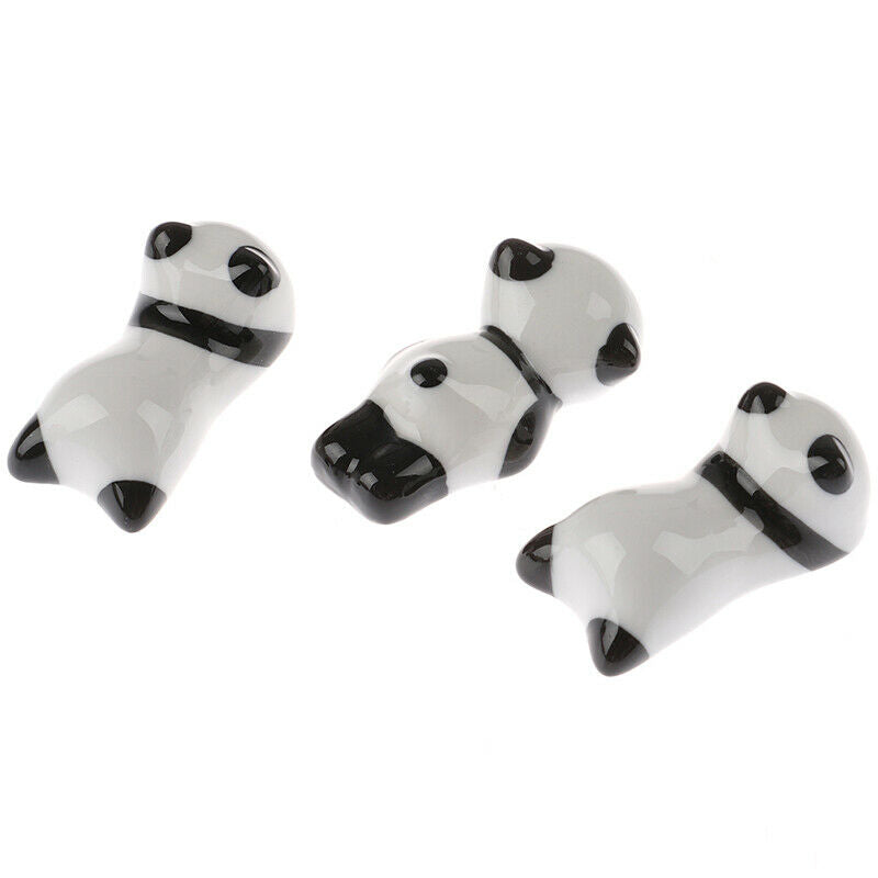 3x Cute Mini Panda Porcelain Ceramic Chopstick Rest Rack Holder Stand Tra.l8
