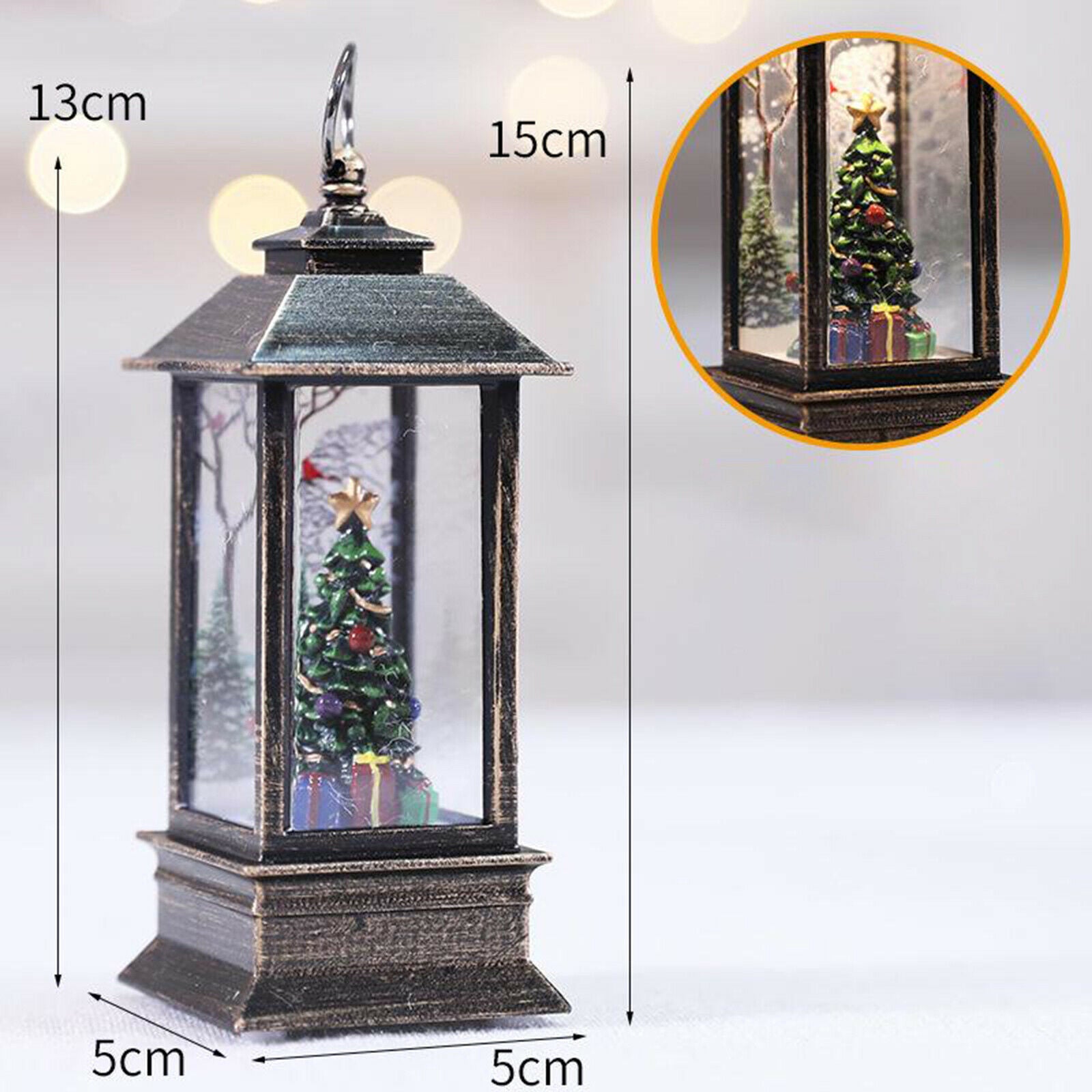2PCS Outdoor Indoor Christmas Glow Lantern Family Xmas Hanging Bedroom LED Light