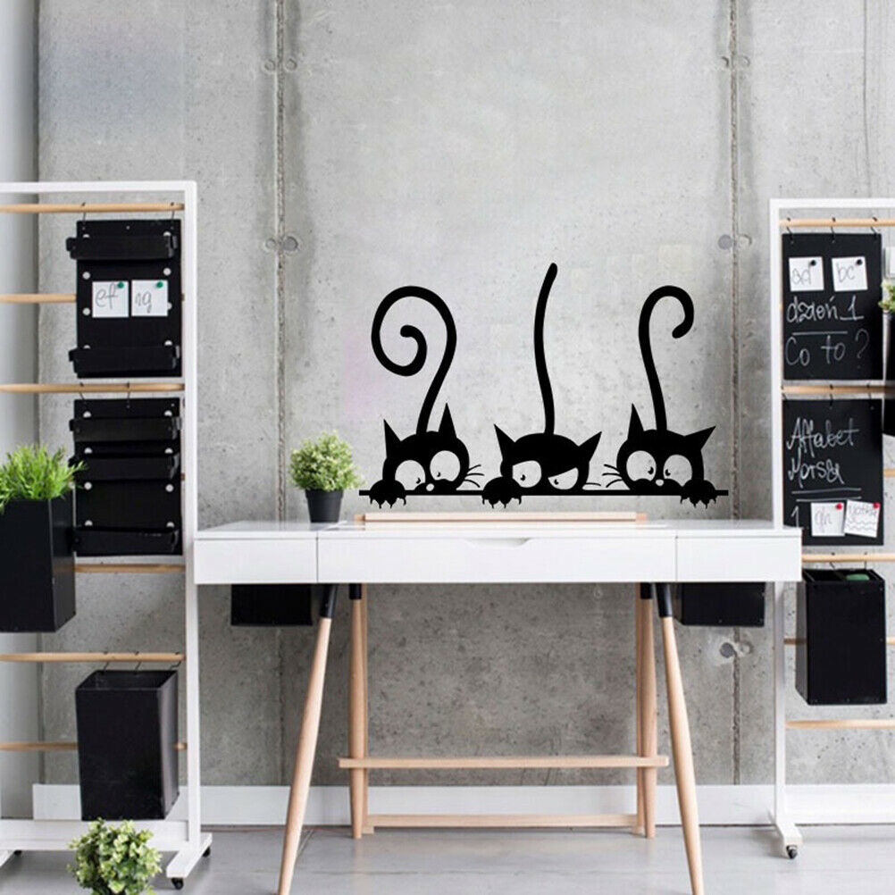 Lovely Three Black Cat wall Stickers Animal Room Decoration personality D.l8