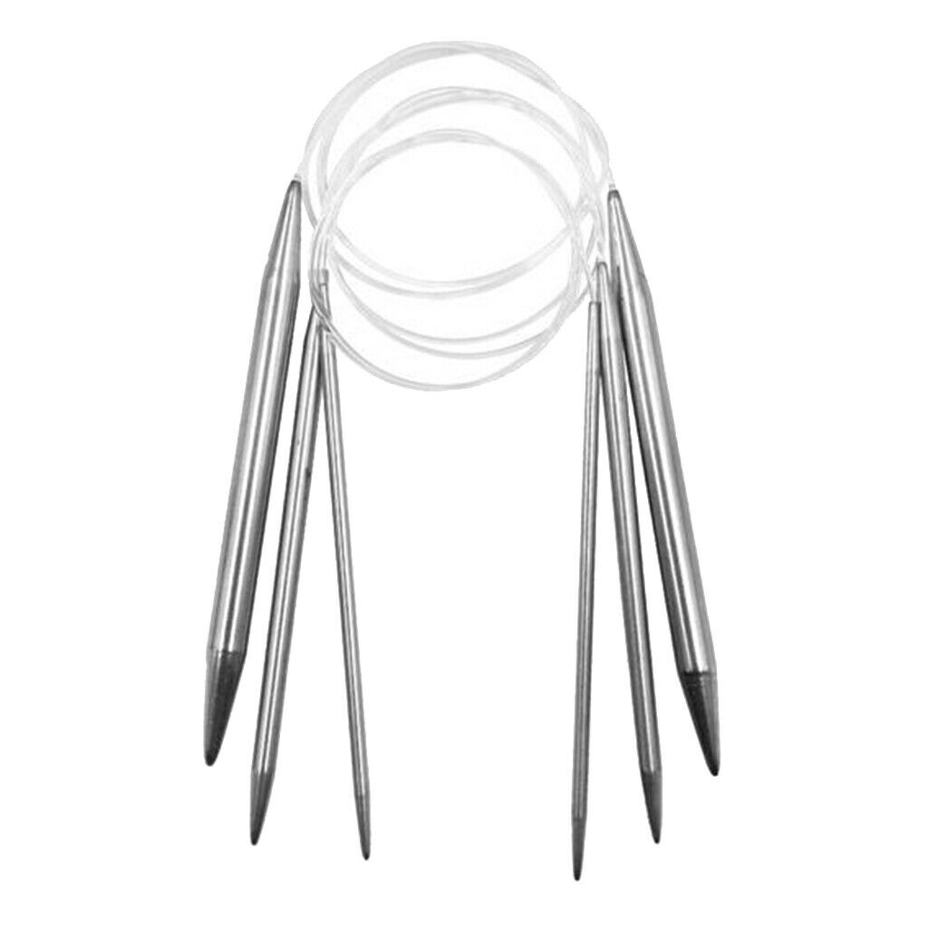 3pcs/Set Metal Fixed Circular Knitting Waving Needles 80cm 4mm/7mm/10mm