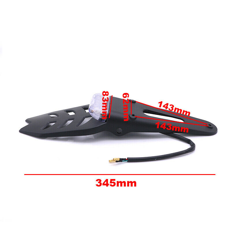 Off-road Dirt Bike Motorcycle Red Rear Fender Brake Fish Style Tail Light Lamp