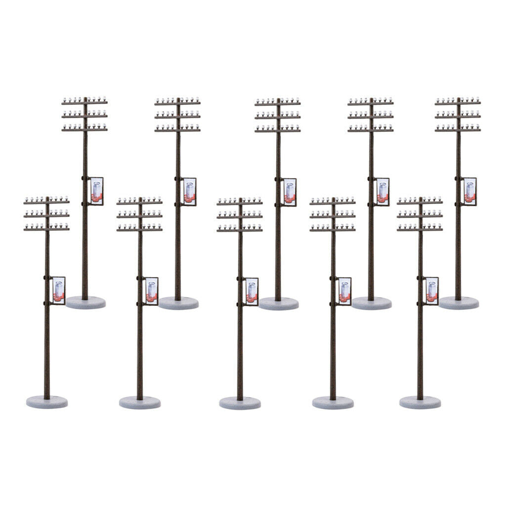 10PCS 8cm Plastic Detachable Electric Line Pole for Train Park LAYOUT 1:100