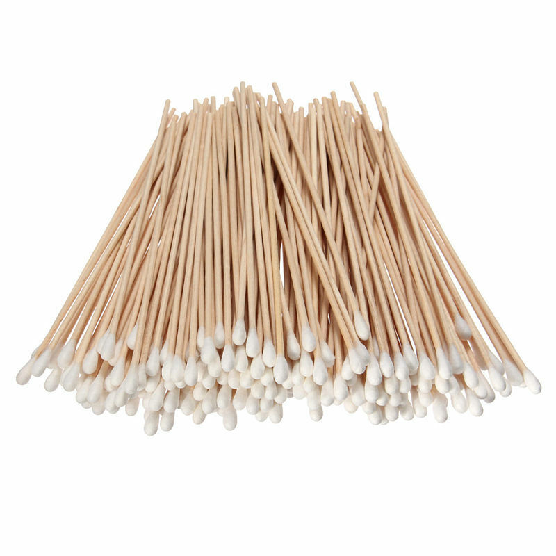 200Pc Cotton Swab Applicator Swabs 6in Extra Long Wood Handle Sturdy