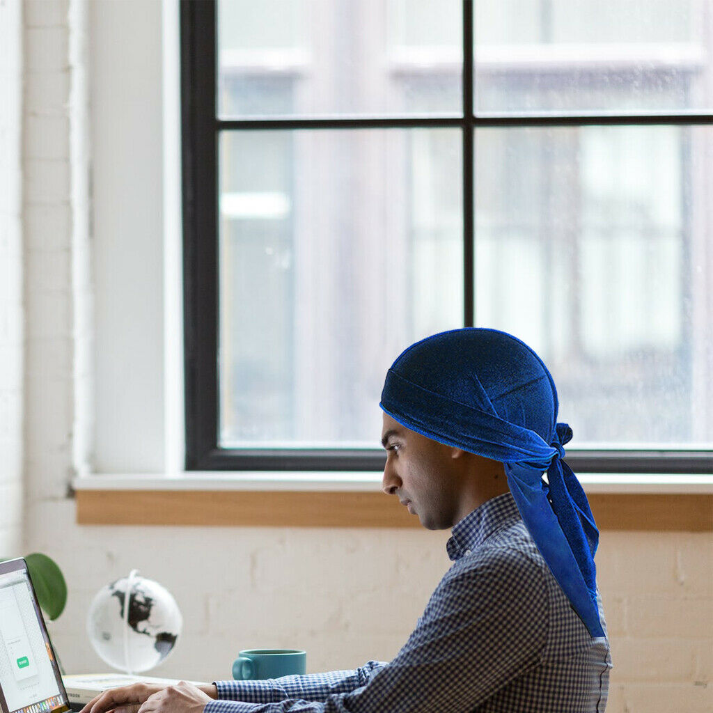 Unisex Fashion Velvet Bandana Hats Long Tail Headwraps Headwear Beanie Hats