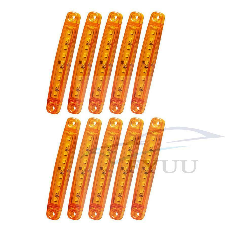 20PCS Amber 9 SMD LED Side Marker Tail Light Clearance Lamp Truck Trailer 12V