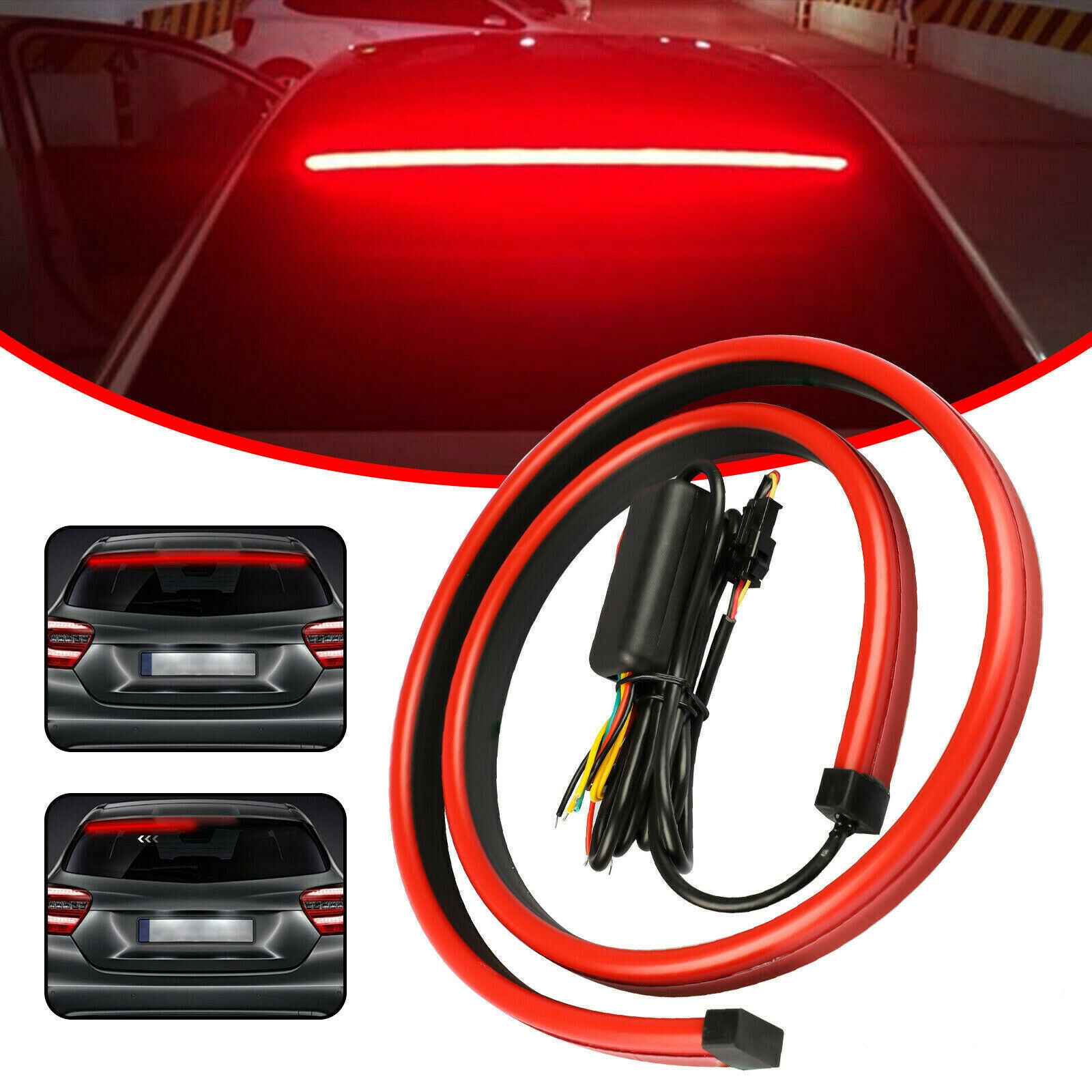 40inch Car LED Rear 3rd Stop Brake Strip Light Signal Lamp Driving Warning Turn