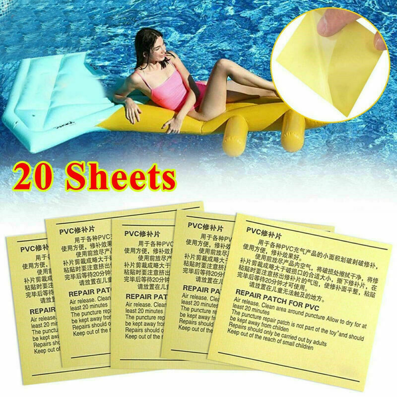 20* Heavy Duty Vinyl Plastic Puncture Repair Patches for Swimming Pool Paddling-