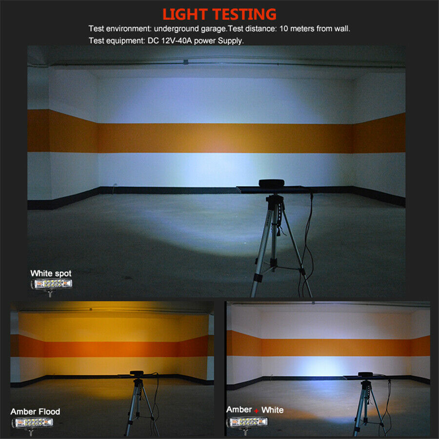 Three in One 6" 24W 2400lm White Amber Fog Warning Flash Strobe Led Work Light