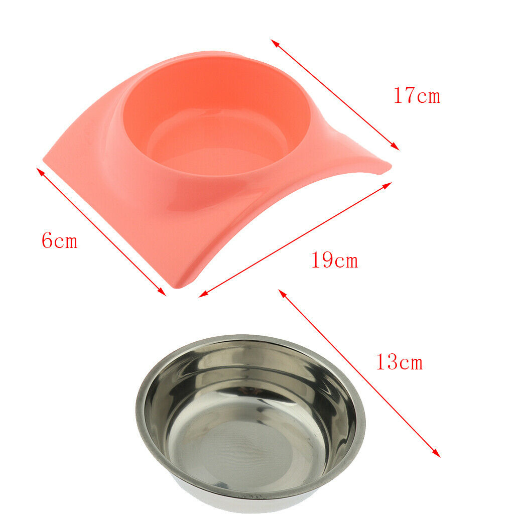 Pet Dog Dual-Use Food Bowl Pet Slip and Leakproof Bowl Stainless Steel Pink