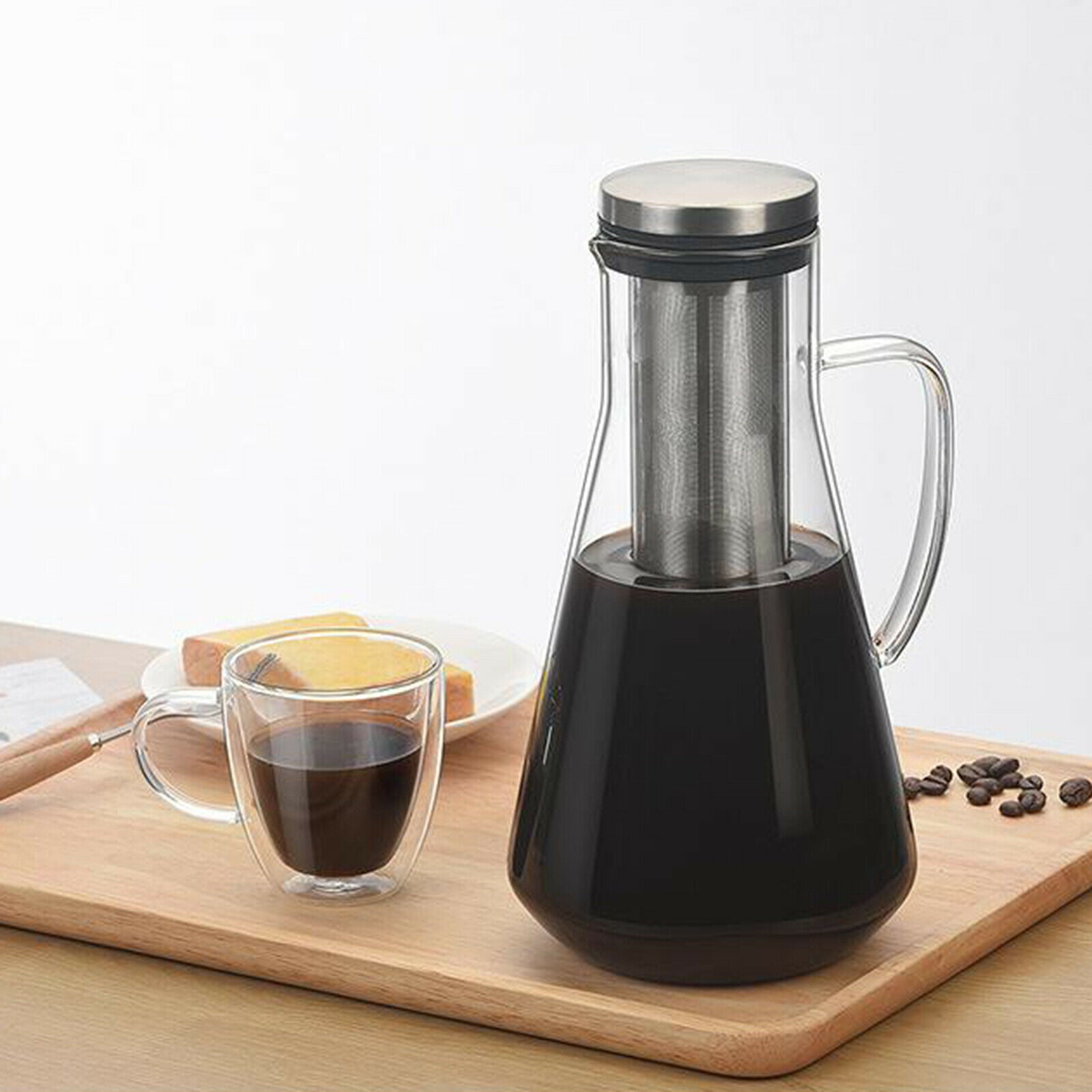 Household Coffee Tea Maker Pot 260x90x73mm Coffee Kettle Pot Glass Teapot 1600ml