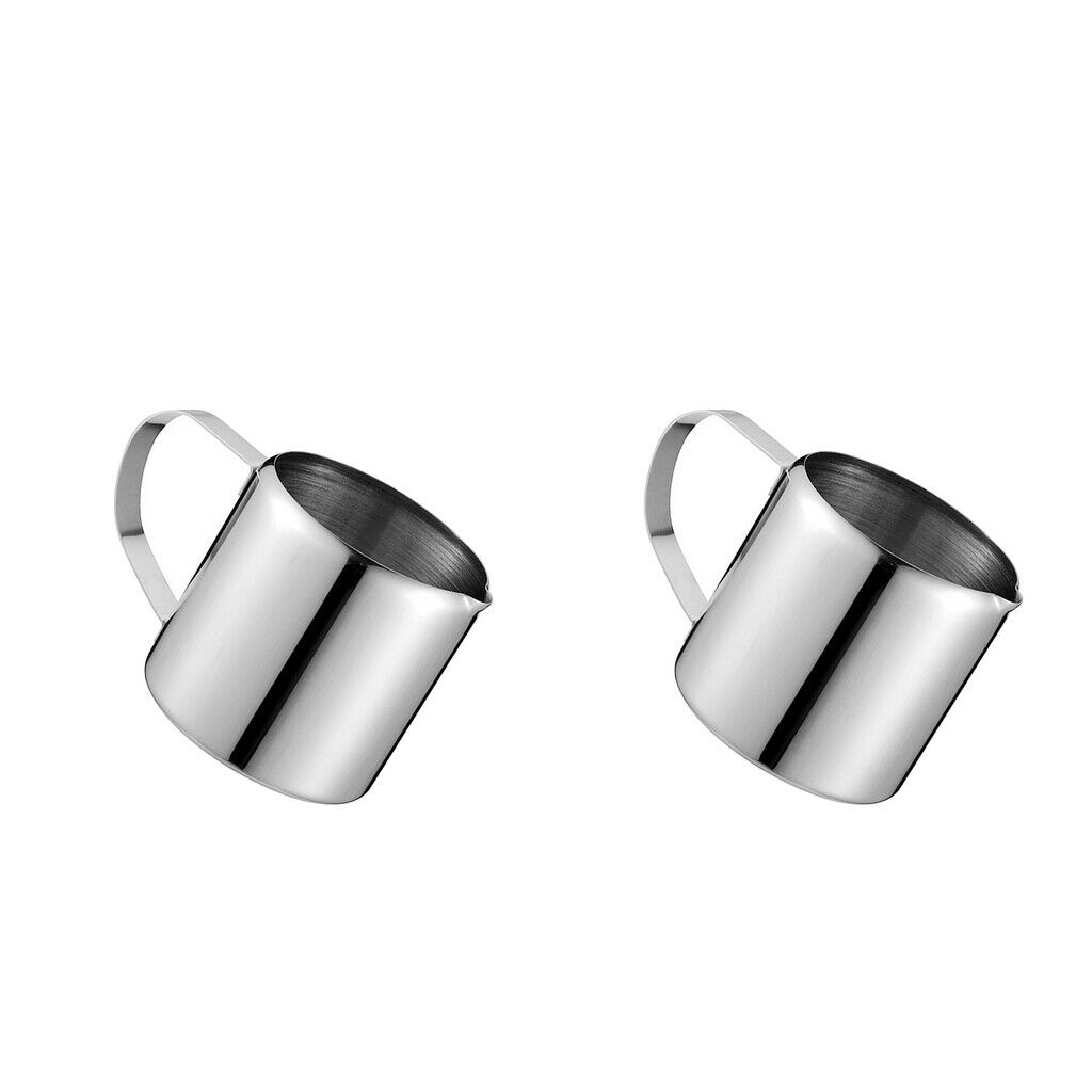 2Pcs 1 2oz Milk Frothing Pitcher Stainless Steel Creamer Frothing Pitcher