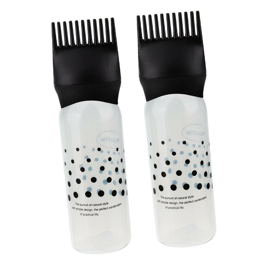 2Pcs Empty Hair Dye Color Dispensing Bottles Perming Tint Applicators Comb