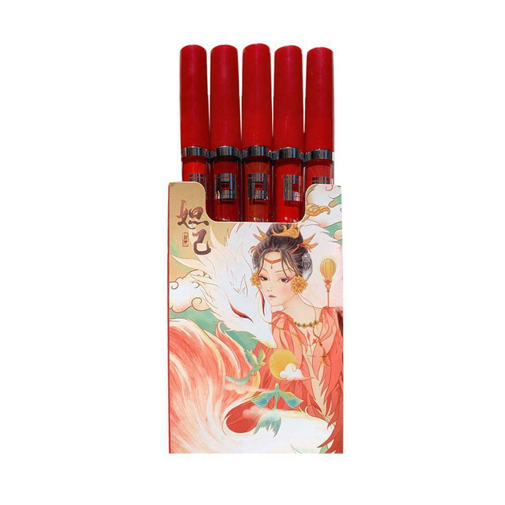 5Pack Chinese style Lipstick Set Matte Velvet Lasting Girl Lip Glaze Set Makeup