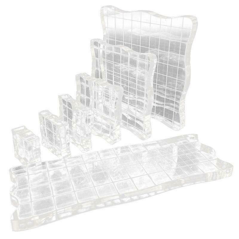 7pcs Transparent Acrylic Clear Stamp Block Pad Scrapbooking DIY Handmade Tool