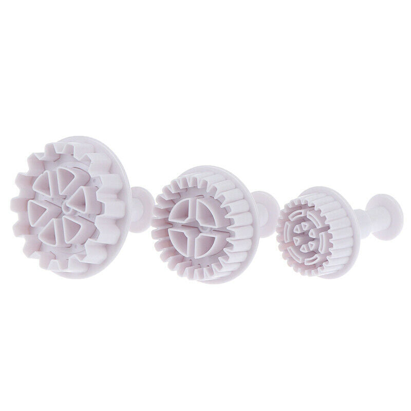 3pcs Christmas gear fondant cookie cutter fondant mold cake decorating to.l8