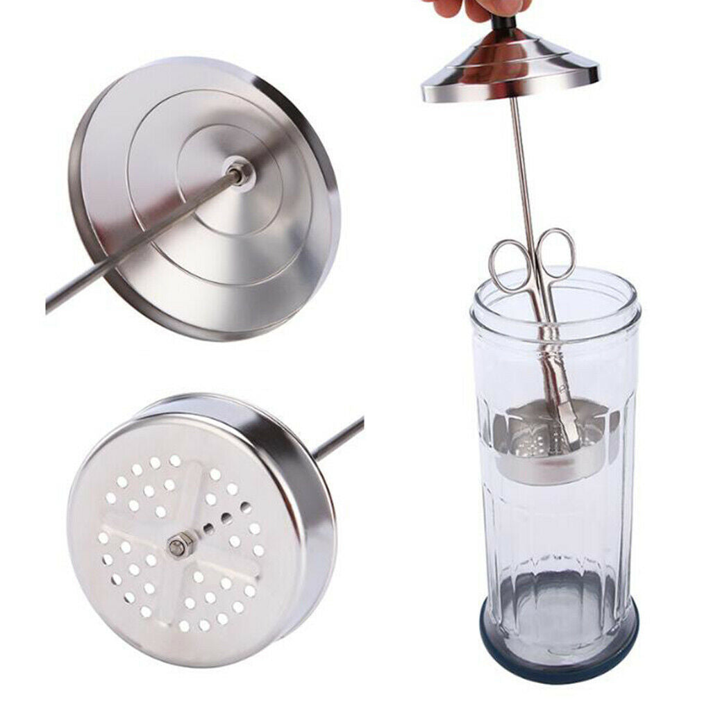 Empty Disinfectant Jar Container for Barber Shear Manicure Nail Art Tools