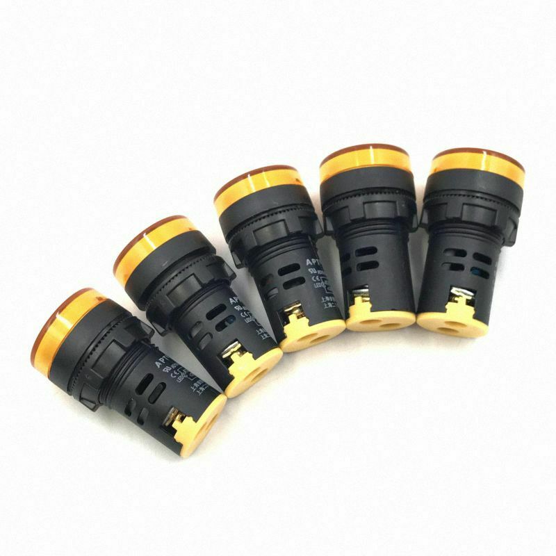 10pcs 110V 22mm Yellow LED Indicator Pilot Signal Light Lamp [M_M_S]