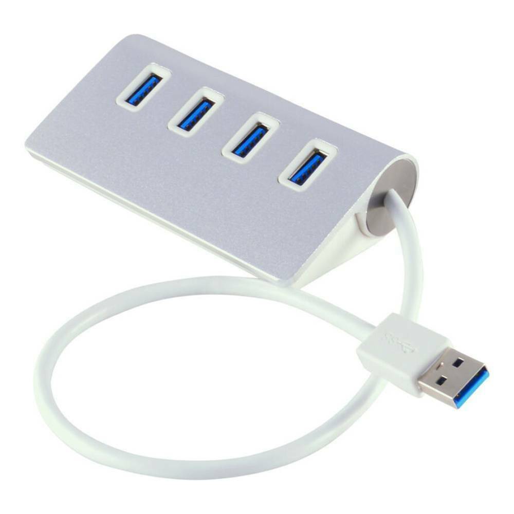 New 4-Port USB 3.0 Hub Adapter for PC Laptop Notebook Desktop Portable Durable!
