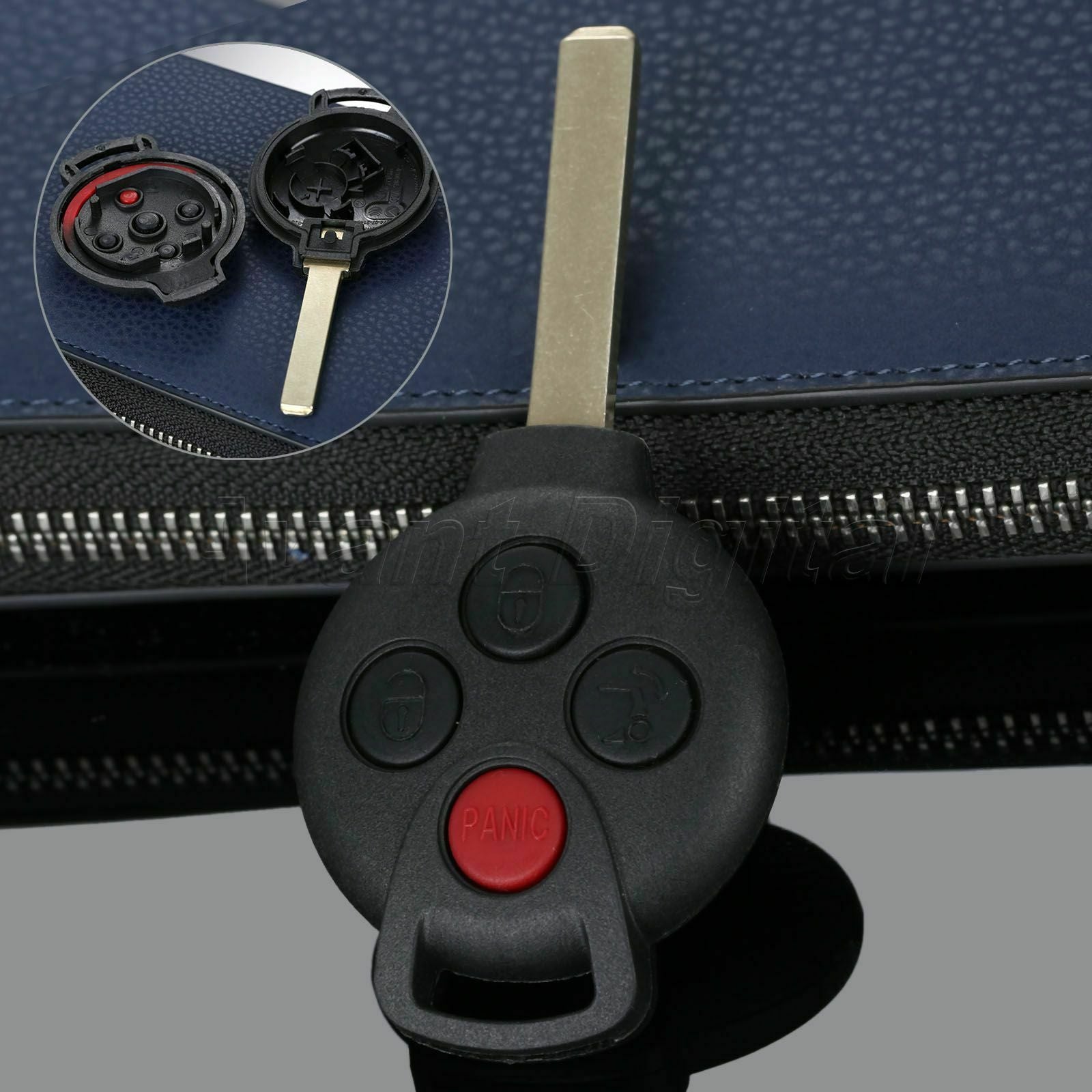 New Uncut Remote Key Fob 4Button For 2005-2015 Mercedes-Benz Smart Fortwo