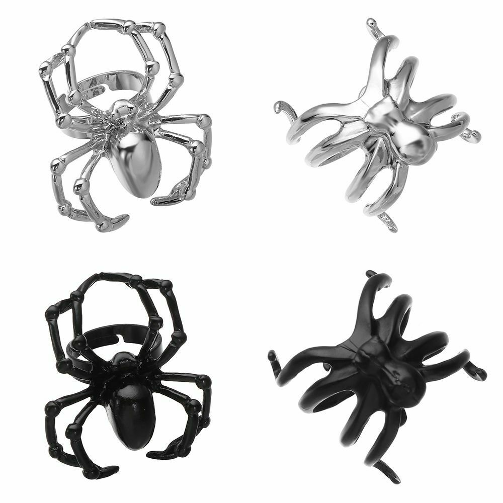 Biker Hip Hop Stainless Steel Halloween Punk Simulation Animal Spider Ring