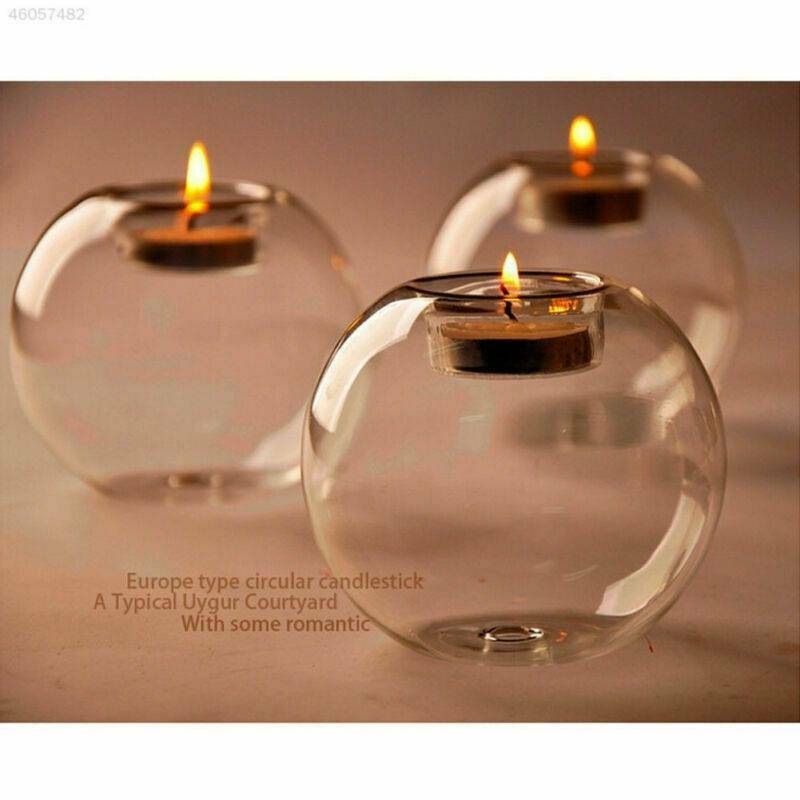 Round Crystal Glass Candle Holder Home Wedding Bar Party Dinner Candlestick HOT