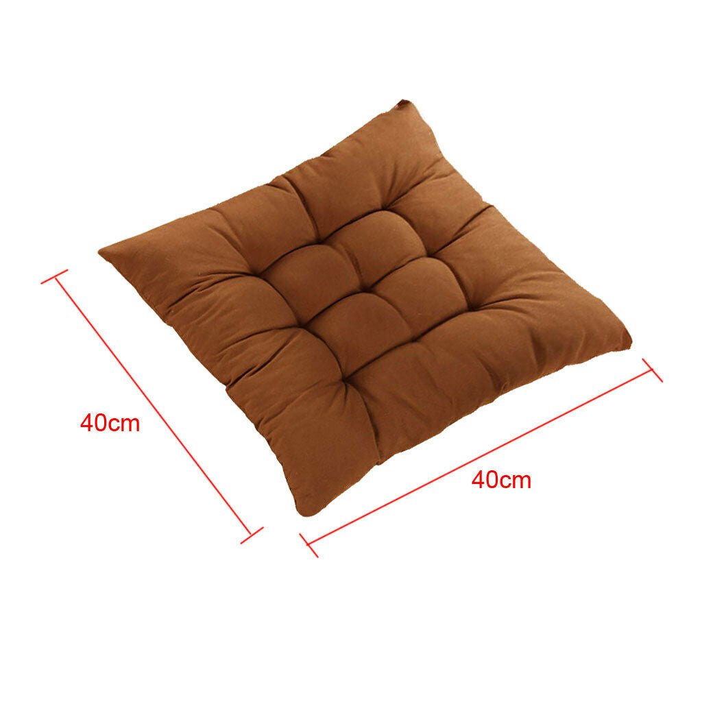 2x 40x40cm Cotton Seat Cushion Chair Cushion Seat Cushion Garden Decor Brown
