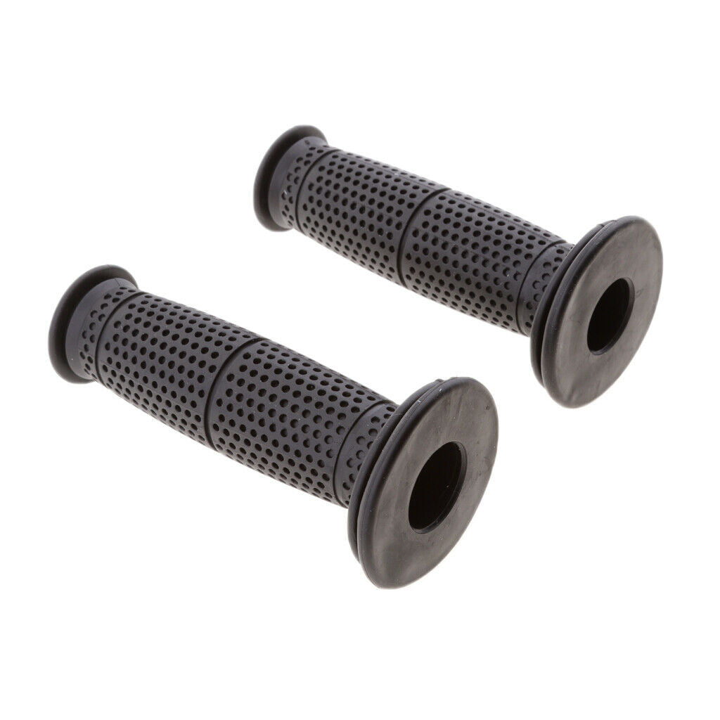 1 Pair 22/24mm Universal Motorcycle Retro Handlebar Grips Black