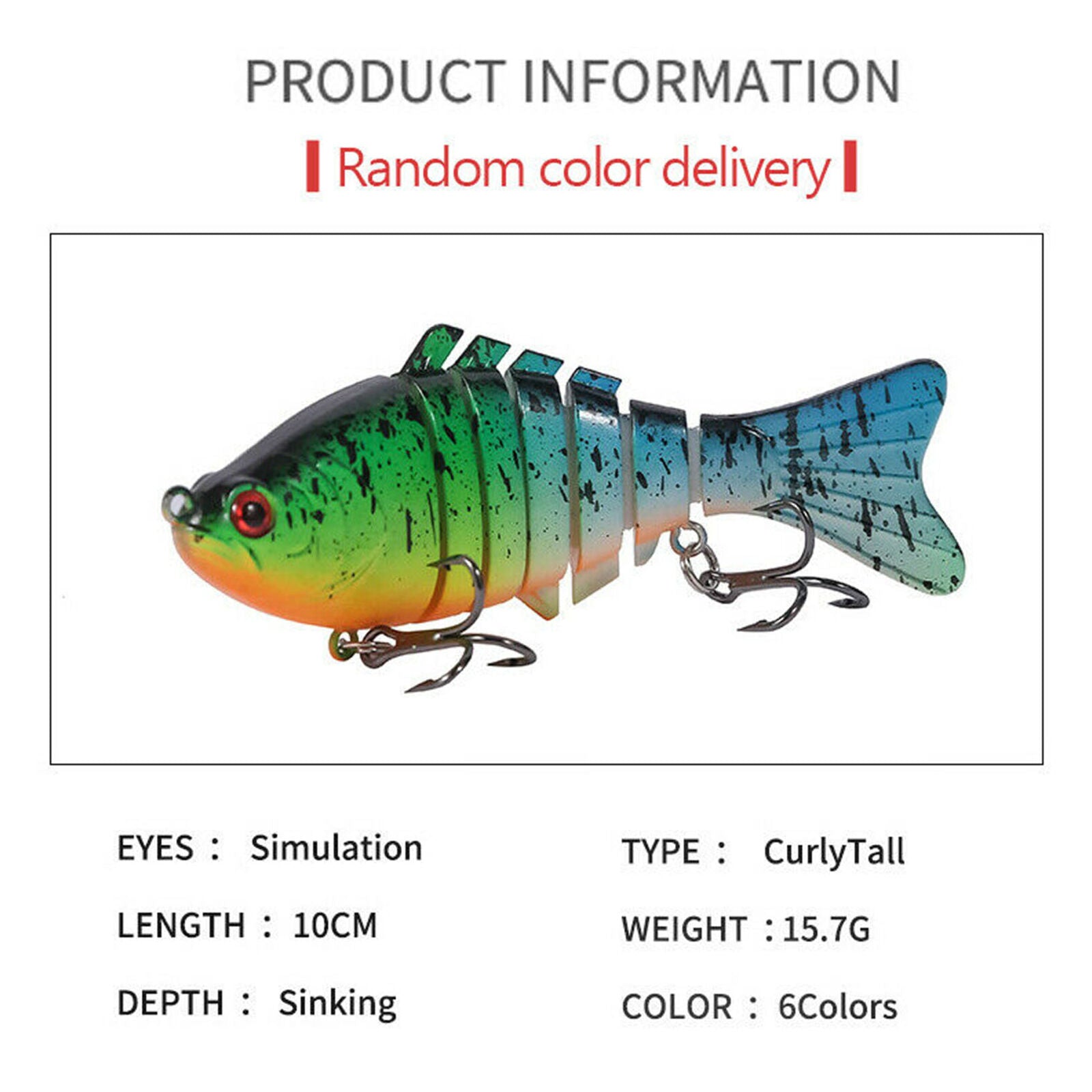 10PCS Fishing Lures Crankbaits Bass Minnow Crank Multi Jointed Baits Swimbait