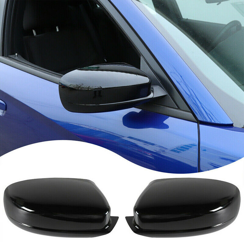 Glossy Black Pair Side Rearview Mirror Cover Cap For Dodge Charger 2011-2020