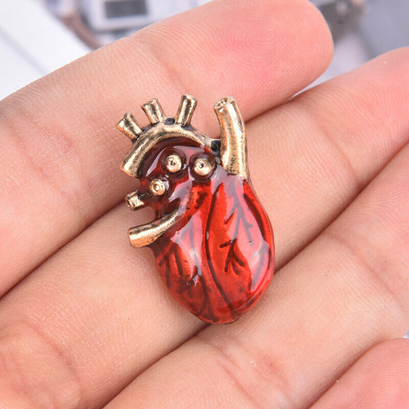 Red Enamel Heart Brooches For Uniform Brooch Pins Team GiftsFCA