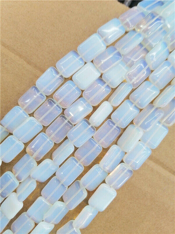1 Strand 18x13x6mm White Opal Rectangle Spacer Loose Beads 15.5inch HH8820