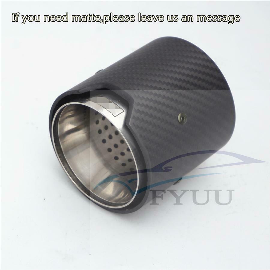 Exhaust Pipe Trim Tip Carbon Fiber Glossy 63MM/2.5" in 93MM/3.66" for BMW 1PCS