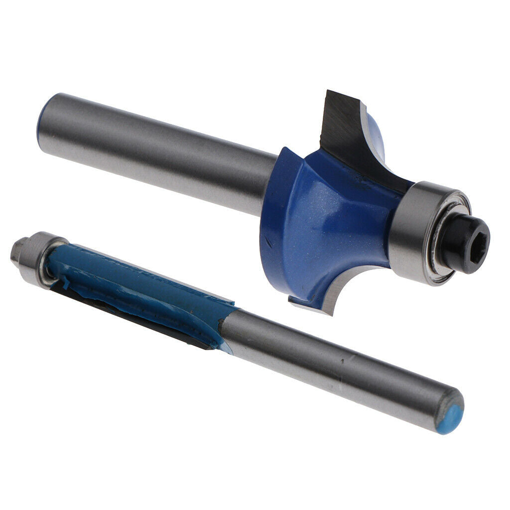 2pcs Woodworking Tools 1/4 And 6mm Shank Round Beading Edging Router Bit