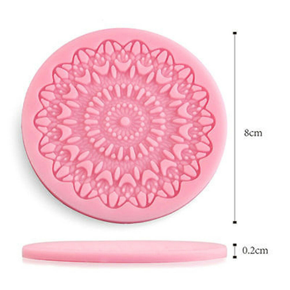 round lace flower silicone fondant mold chocolate cupcake baking mould too.l8