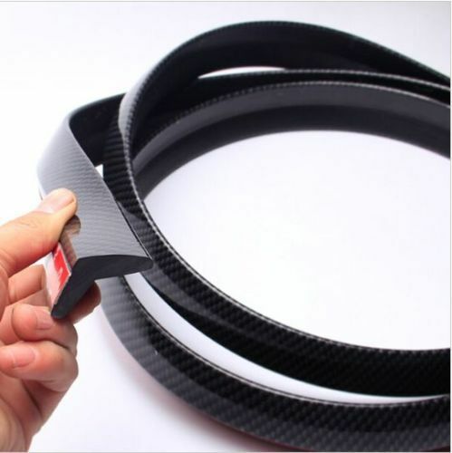 Universal Carbon Fiber Front Bumper Lip Splitter Chin Spoiler Body Kit Trim